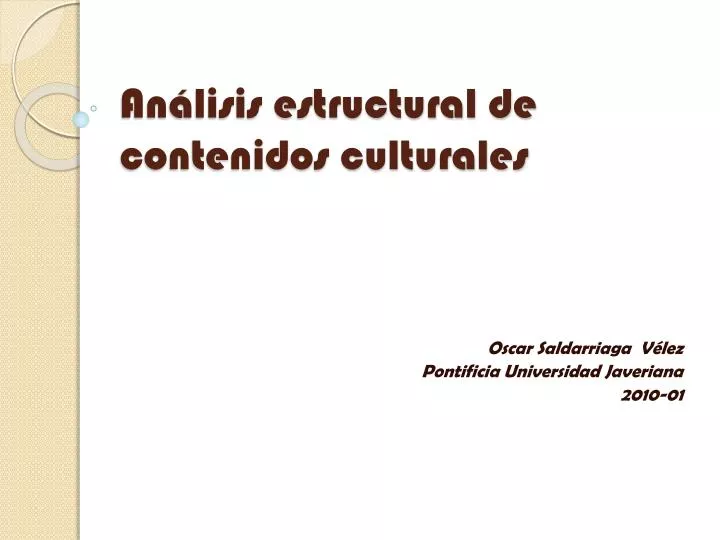 an lisis estructural de contenidos culturales