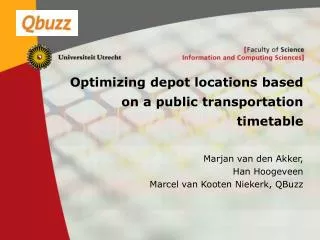Optimizing depot locations based on a public transportation timetable