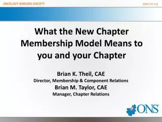 What the New Chapter Membership Model Means to you and your Chapter