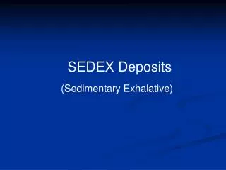 SEDEX Deposits