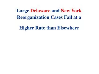 Large Delaware and New York Reorganization Cases Fail at a Higher Rate than Elsewhere