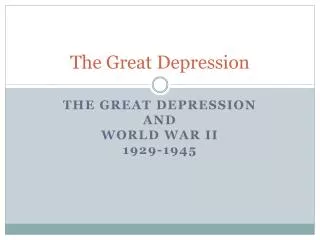 The Great Depression