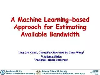 A Machine Learning-based Approach for Estimating Available Bandwidth