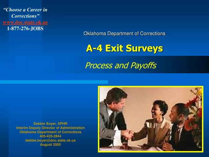 oklahoma department of corrections a 4 exit surveys