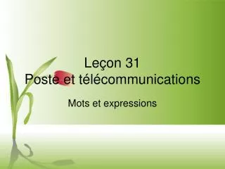 le on 31 poste et t l communications