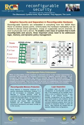 Adaptive Security and Separation in Reconfigurable Hardware