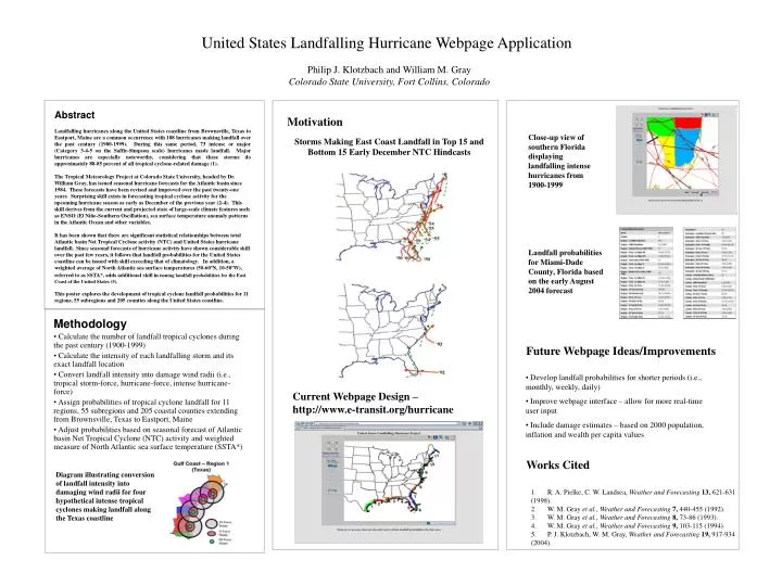 united states landfalling hurricane webpage application