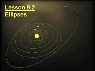 Lesson 9.2 Ellipses