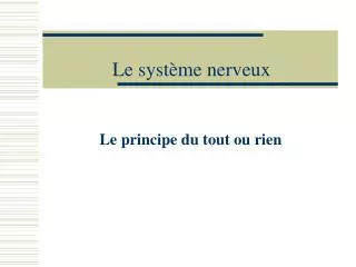 le syst me nerveux