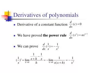 Derivatives of polynomials
