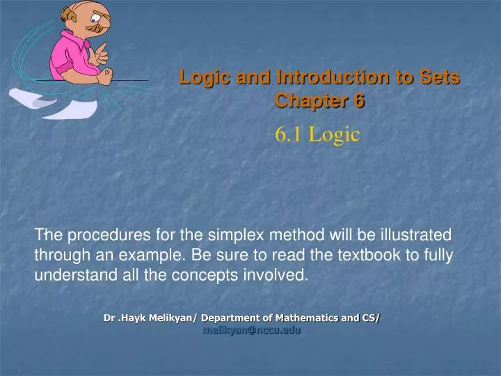 logic and introduction to sets chapter 6