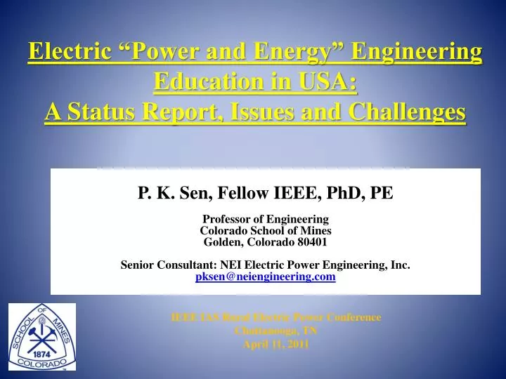 electric power and energy engineering education in usa a status report issues and challenges