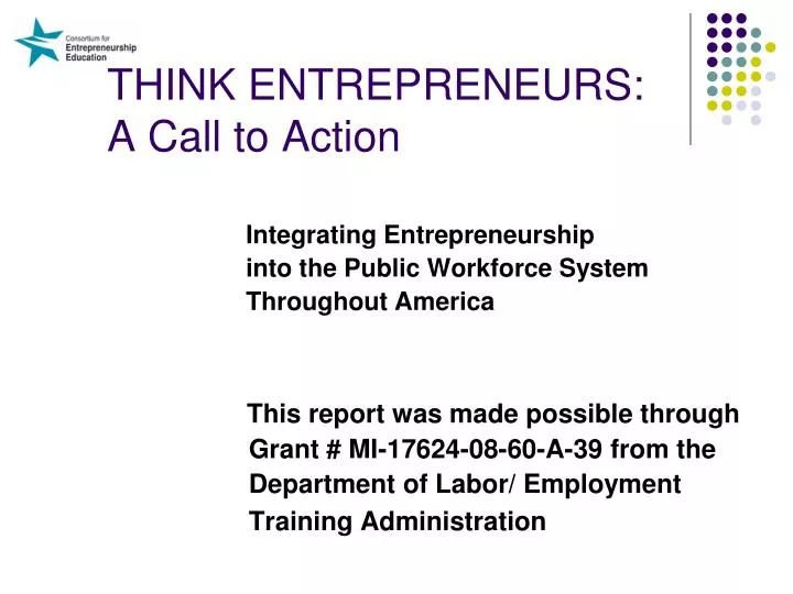 think entrepreneurs a call to action