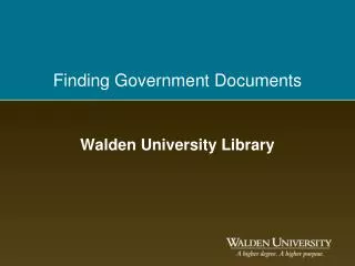 Finding Government Documents