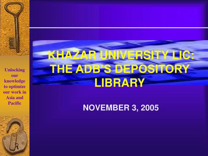 khazar university lic the adb s depository library
