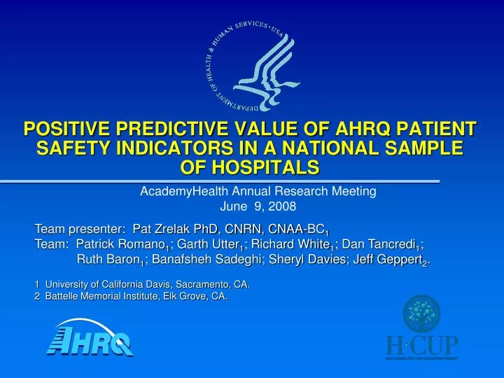 positive predictive value of ahrq patient safety indicators in a national sample of hospitals