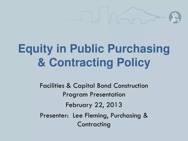equity in public purchasing contracting policy