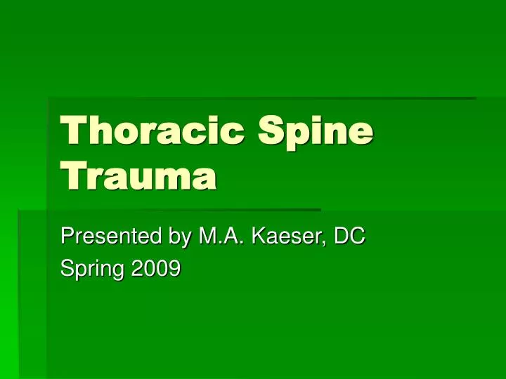thoracic spine trauma