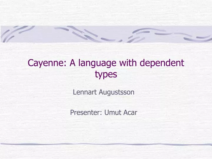cayenne a language with dependent types