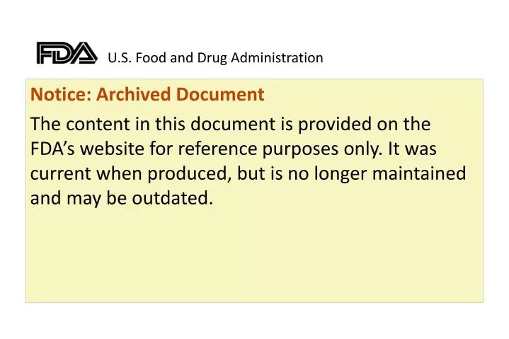 u s food and drug administration