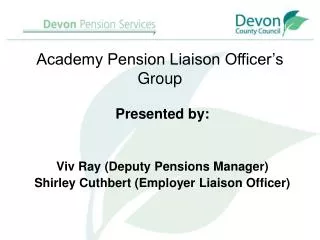 Academy Pension Liaison Officer’s Group
