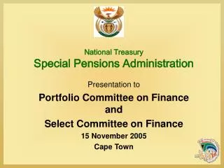 National Treasury Special Pensions Administration