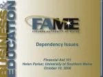 Understanding Dependency Issues in Financial Aid 101 - slide 1
