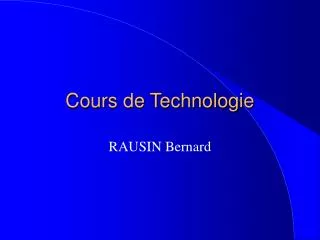cours de technologie