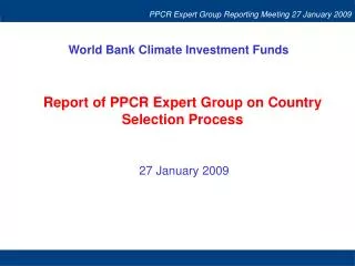World Bank Climate Investment Funds
