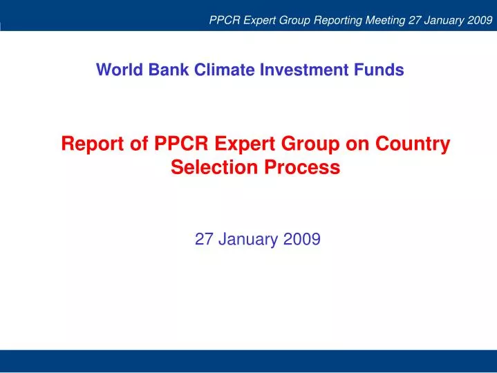 world bank climate investment funds