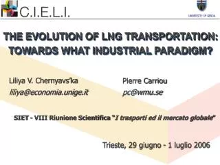 THE EVOLUTION OF LNG TRANSPORTATION: TOWARDS WHAT INDUSTRIAL PARADIGM?