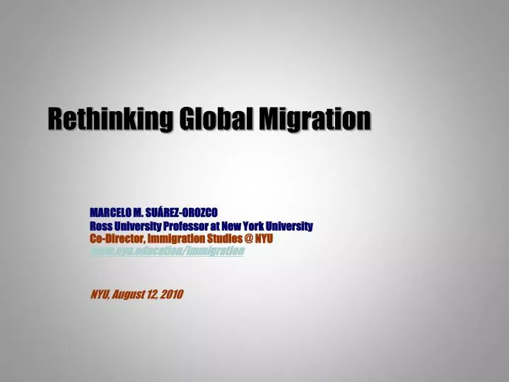 rethinking global migration