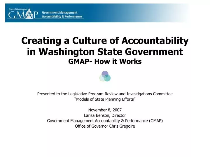 creating a culture of accountability in washington state government gmap how it works