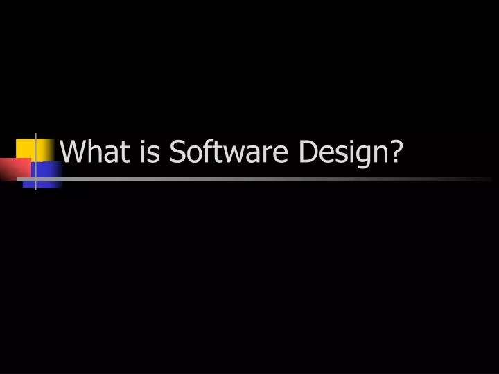 what is software design