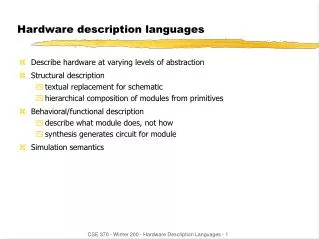 Hardware description languages