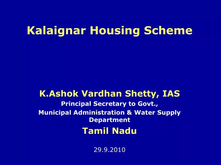 kalaignar housing scheme