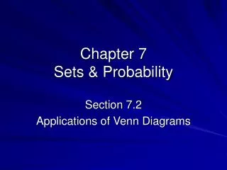 Chapter 7 Sets &amp; Probability