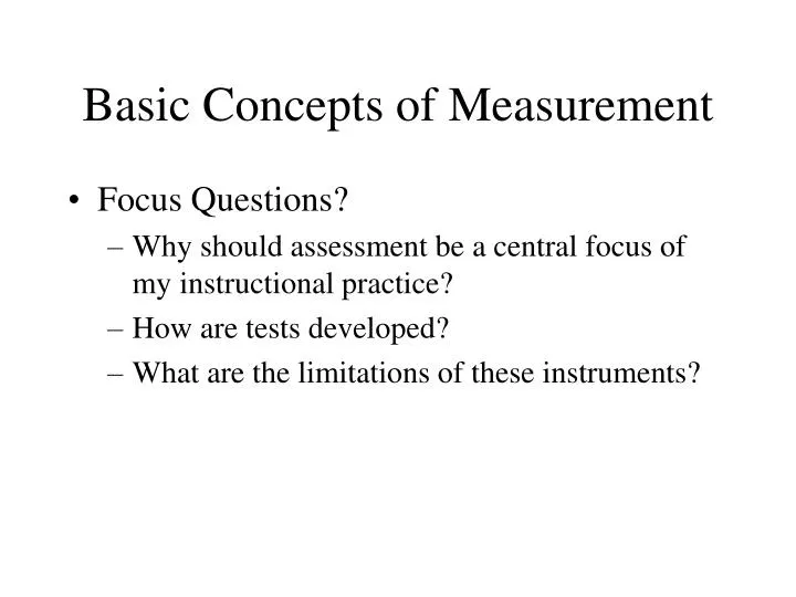 basic concepts of measurement
