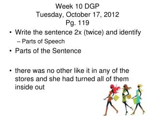 Week 10 DGP Tuesday, October 17, 2012 Pg. 119