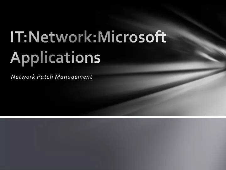 it network microsoft applications