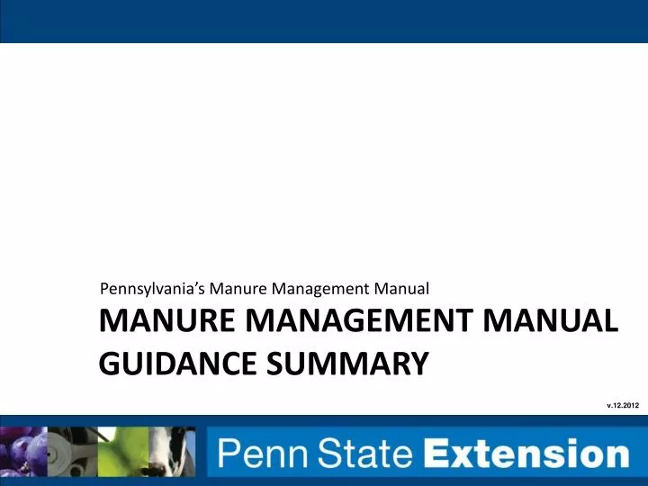 manure management manual guidance summary