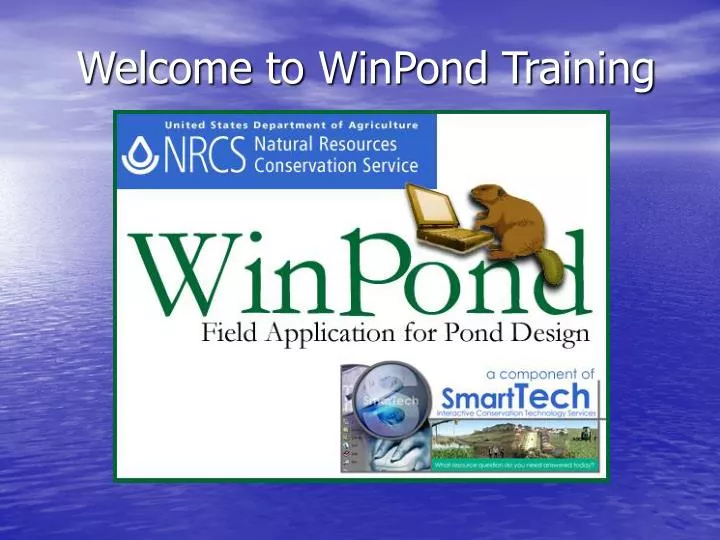 welcome to winpond training
