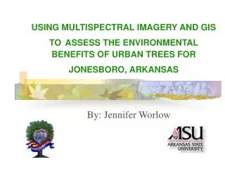 USING MULTISPECTRAL IMAGERY AND GIS TO ASSESS THE ENVIRONMENTAL BENEFITS OF URBAN TREES FOR JONESBORO, ARKANSAS