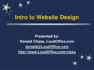 Intro to Website Design