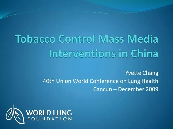 tobacco control mass media interventions in china