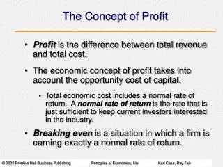 The Concept of Profit