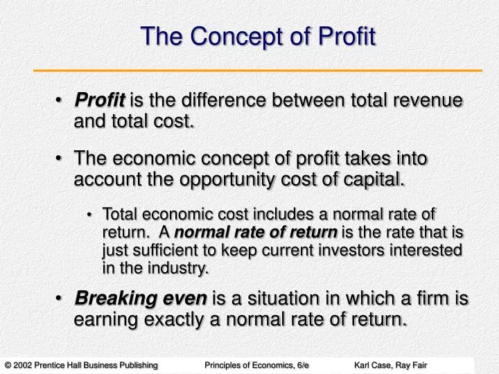 the concept of profit