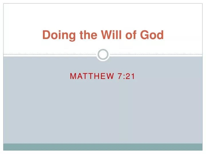 doing the will of god