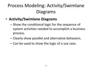 Process Modeling: Activity/ Swimlane Diagrams