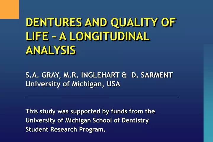 dentures and quality of life a longitudinal analysis